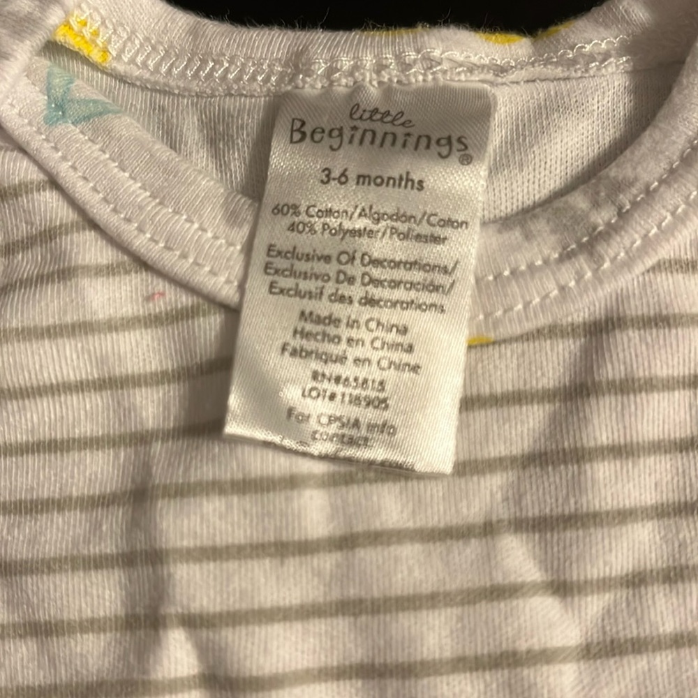 Little Beginnings stripe onesies